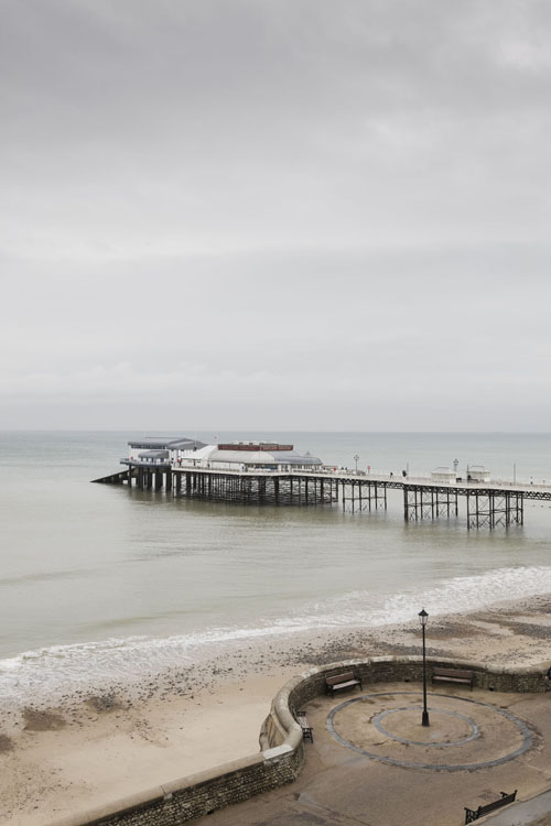 Crimer Pier seen from the top of the cliff, Norfolk