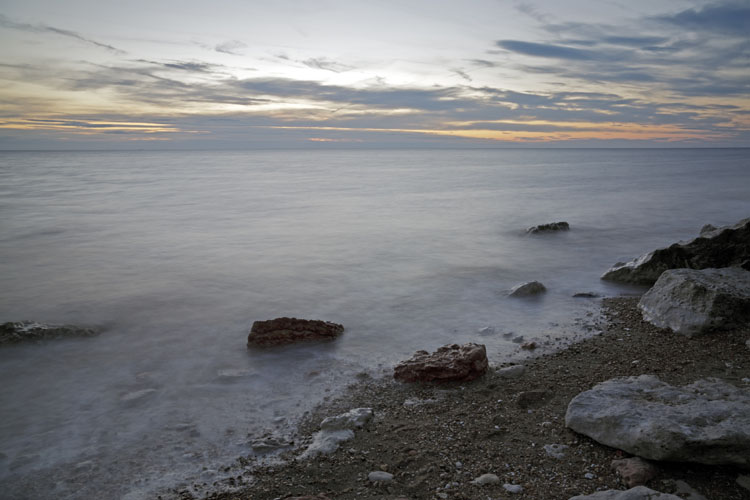 Last glow of the sunset at Hunstanton, North Norfolk