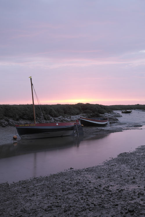 Morston boats at the sunrise, North Norfolk