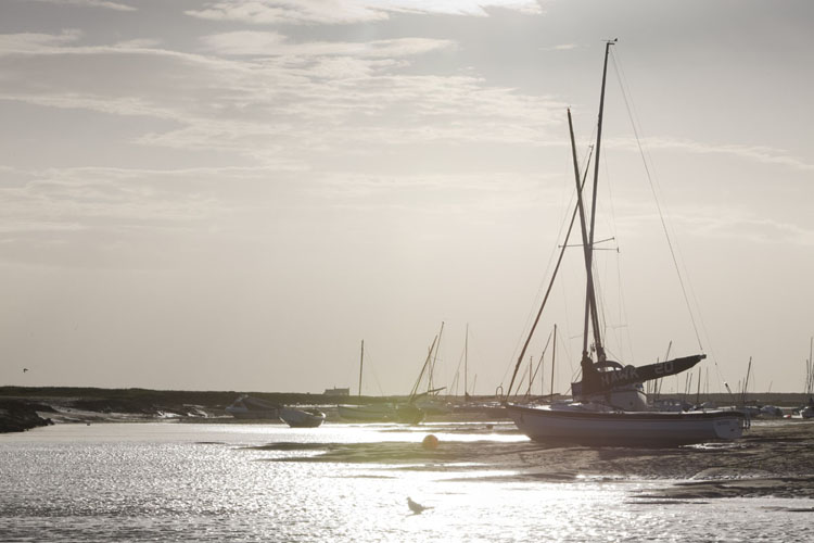 North Norfolk coast sunny day, Burnham Overy Staithe