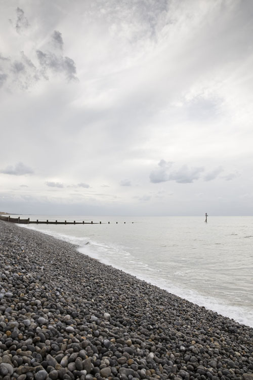 Sheringham beach on an overcast day, Norfolk