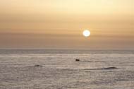 Lonely fishing boat at the sunset in Cromer, Norfolk