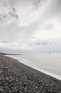 Sheringham beach on an overcast day, Norfolk